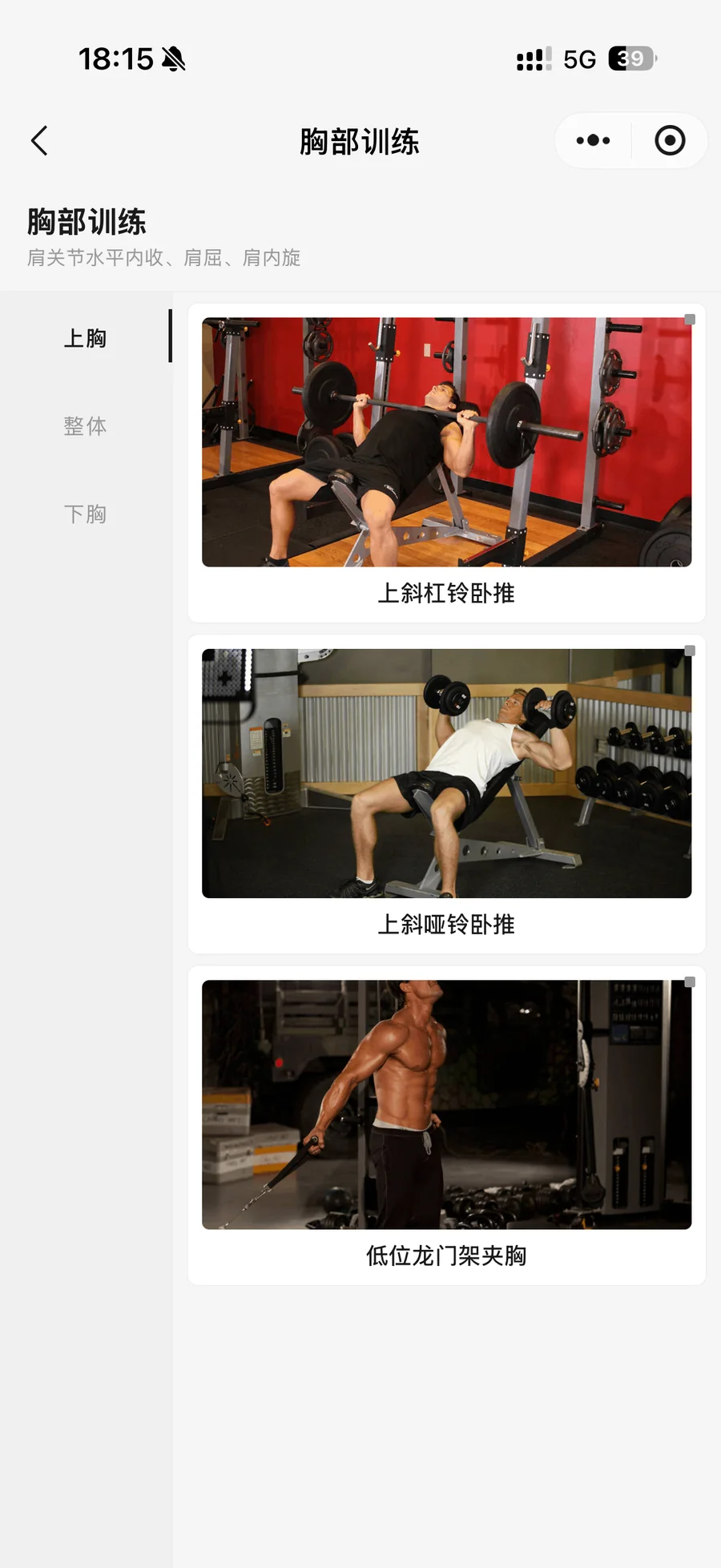 健身助手胸部动作指导与示范界面